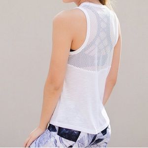 Moxie Singlet White Workout Shirt